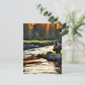 *~* Man Zon Vist Maine AP49 River Briefkaart (Staand voorkant)