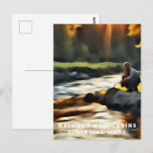 *~* Man Zon Vist Maine AP49 River Briefkaart (Voorkant / Achterkant)