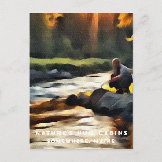 *~* Man Zon Vist Maine AP49 River Briefkaart (Voorkant)