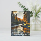 *~* Man Zon Vist Stroom AP49 River Maine Briefkaart (Staand voorkant)