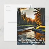 *~* Man Zon Vist Stroom AP49 River Maine Briefkaart (Voorkant / Achterkant)