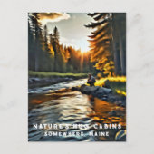 *~* Man Zon Vist Stroom AP49 River Maine Briefkaart (Voorkant)