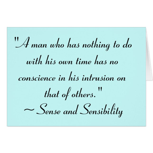 Man zonder tijd Jane Austen Quote (Voorkant Horizontaal)