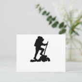 man zwart silhouet met een eenvoudige bergwandelaa briefkaart (Staand voorkant)