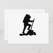 man zwart silhouet met een eenvoudige bergwandelaa briefkaart (Voorkant / Achterkant)