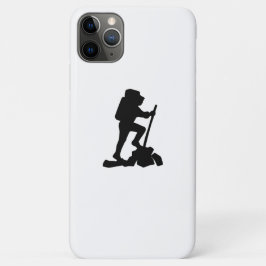 man zwart silhouet met een eenvoudige bergwandelaa Case-Mate iPhone case