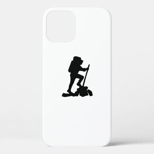 man zwart silhouet met een eenvoudige bergwandelaa Case-Mate iPhone case (Achterkant)