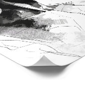 Man zwart-wit lijnkunst poster (Hoek)