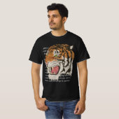 Man zwarte tijgerkop zwarte tijger t-shirt (Voorkant volledig)