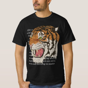 Man zwarte tijgerkop zwarte tijger t-shirt