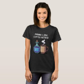 Mana Low Coffee Needed Funny Pixel Art Gamer T-shirt (Voorkant volledig)