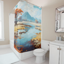 Mana Pools Zimbabwe  Illustratie Reizen Douchegordijn