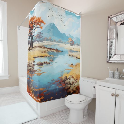 Mana Pools Zimbabwe  Illustratie Reizen Douchegordijn (In situ)