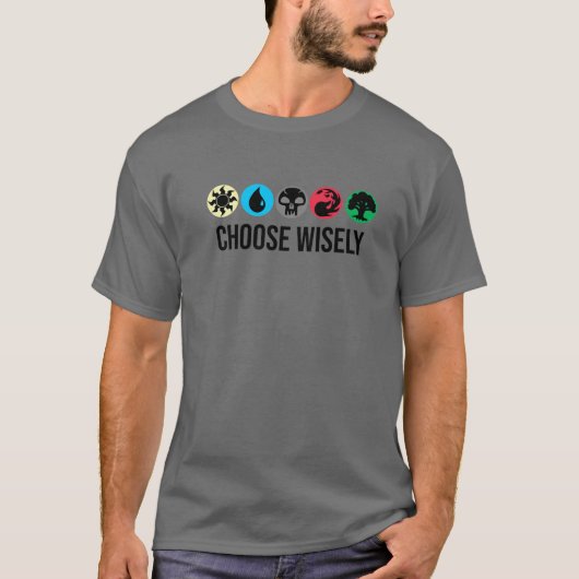 Mana Symbols die zich magnetisch verzamelen - Kies T-shirt (Voorkant)