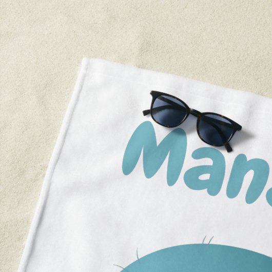 Mana-tea Gepersonaliseerde Manatee Boba Tea-keuken Strandlaken (In situ)