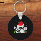 Manager Claus Christmas Lights Santa Pajama Family Sleutelhanger (Voorkant)