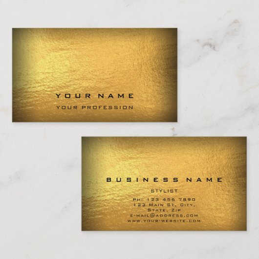 Manager Construction Investment Trading Gold Black Visitekaartje (Voorkant / Achterkant)