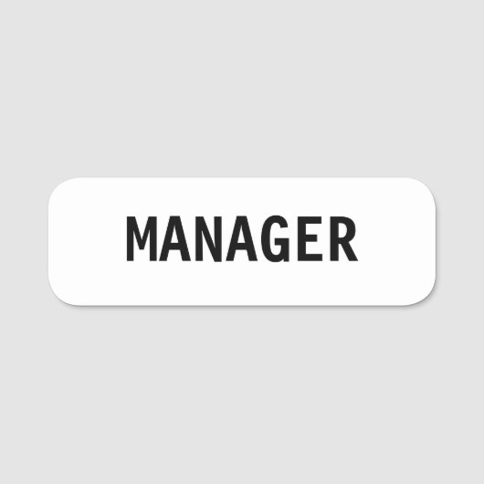 MANAGER Editable Text Name Tag (Voorkant)
