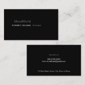 manager elegant & modern zwart visitekaartje (Voorkant / Achterkant)