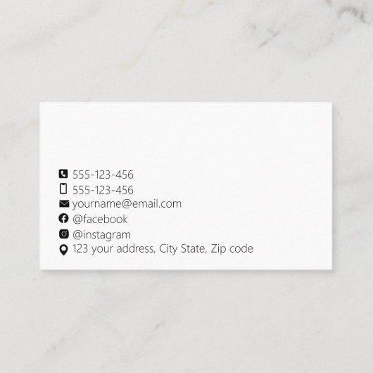 Manager Elegant Professioneel Zwart, Blauw, Geel Visitekaartje (Achterkant)