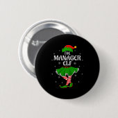 Manager Elf Christmas Family Girls Women Elf Squad Ronde Button 5,7 Cm (Voorkant /achterkant)
