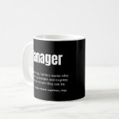 Manager En Baas Werk Definitie Koffiemok (Voorkant links)
