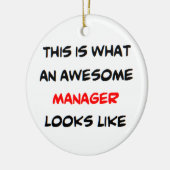 manager, geweldige keramisch ornament (Links)