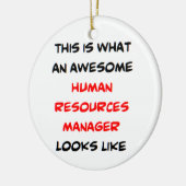 manager human resources, geweldig keramisch ornament (Links)