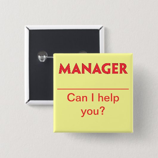 Manager Naam badge Button (Voorkant /achterkant)