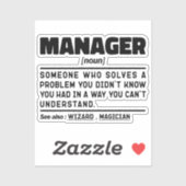 Manager Noun Managing Director Appreciation Grappi Sticker (Vel)