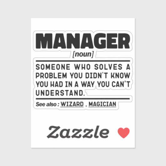 Manager Noun Managing Director Appreciation Grappi Sticker (Vel)