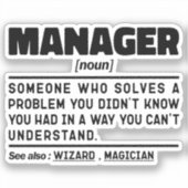 Manager Noun Managing Director Appreciation Grappi Sticker (Voorkant)