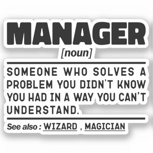 Manager Noun Managing Director Appreciation Grappi Sticker (Voorkant)