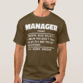Manager Noun Managing Director Appreciation Grappi T-shirt (Voorkant)