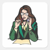 Manager op het werk vierkante sticker (Voorkant)