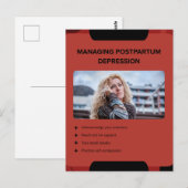 Managing Postpartum Depression Awareness Design Briefkaart (Voorkant / Achterkant)