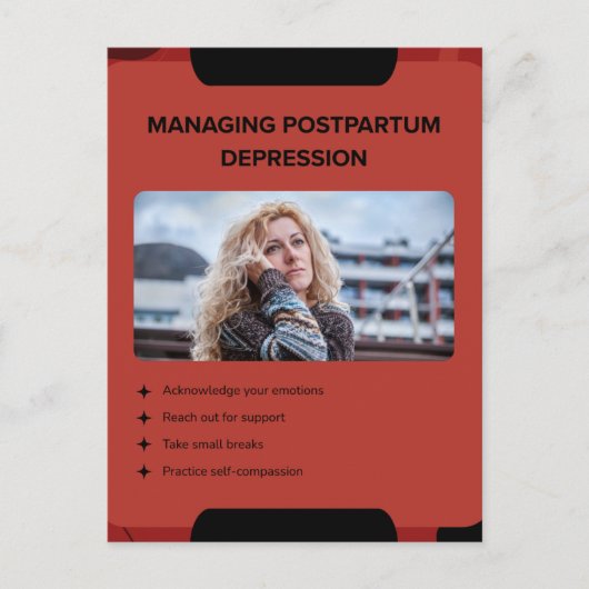 Managing Postpartum Depression Awareness Design Briefkaart (Voorkant)