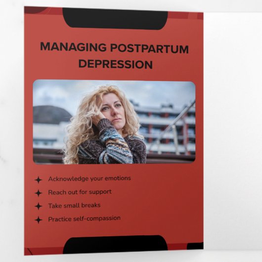 Managing Postpartum Depression Awareness Design Drieluik Kaart (Binnenzijde eerst)