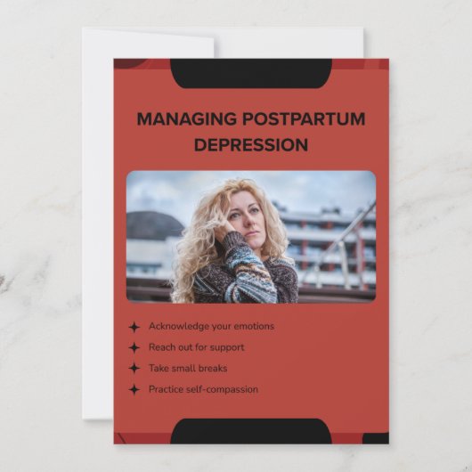 Managing Postpartum Depression Awareness Design Feestdagenkaart (Voorkant)
