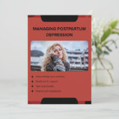 Managing Postpartum Depression Awareness Design Feestdagenkaart (Staand voorkant)