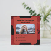 Managing Postpartum Depression Awareness Design Feestdagenkaart (Staand voorkant)