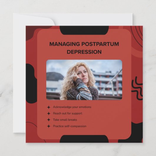 Managing Postpartum Depression Awareness Design Feestdagenkaart (Voorkant)