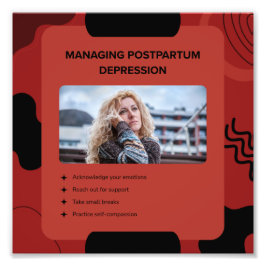 Managing Postpartum Depression Awareness Design Foto Afdruk