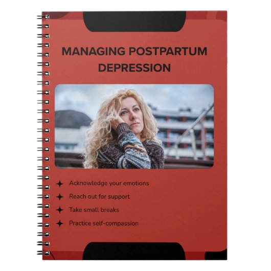 Managing Postpartum Depression Awareness Design Notitieboek (Voorkant)