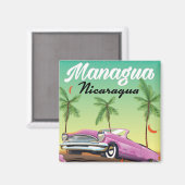 Managua - Nicaragua reisposter Magneet (Voorkant / Achterkant)