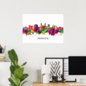 Managua Nicaragua Skyline Poster (Thuiskantoor)