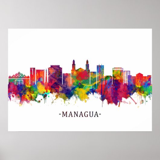 Managua Nicaragua Skyline Poster (Voorkant)