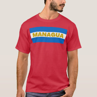 Managua-stad in kleuren van de Nicaraguaanse vlag  T-shirt