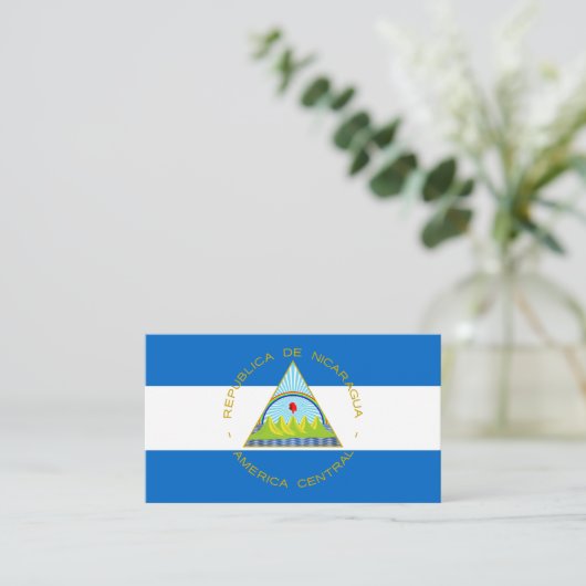Managua Vlag & Wapen, Vlag van Nicaragua Visitekaartje (Staand voorkant)