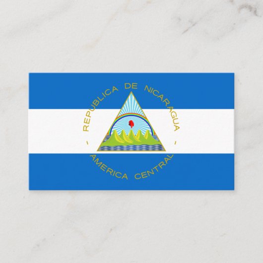 Managua Vlag & Wapen, Vlag van Nicaragua Visitekaartje (Voorkant)
